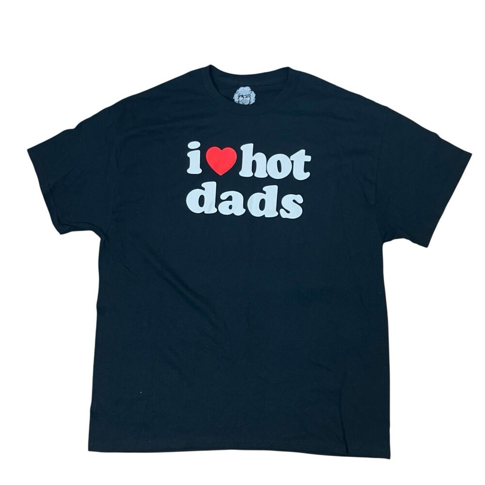 Danny Duncan T Shirt I Love / Heart Hot Dads Black Novelty Fathers XL Funny